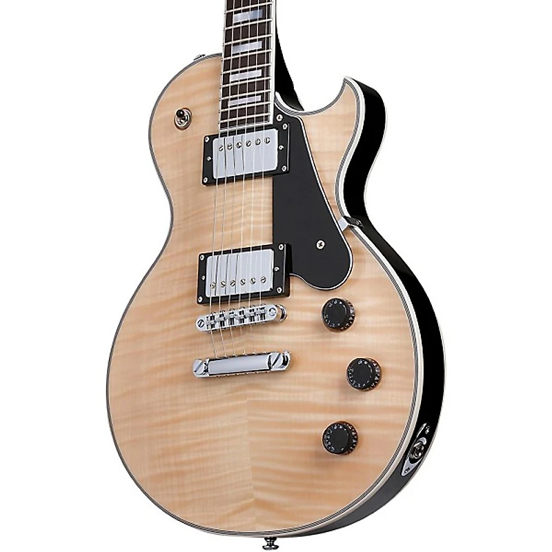 Schecter Guitar Research Solo-II Custom Electric Guitar Gloss Natural Top with Black Back