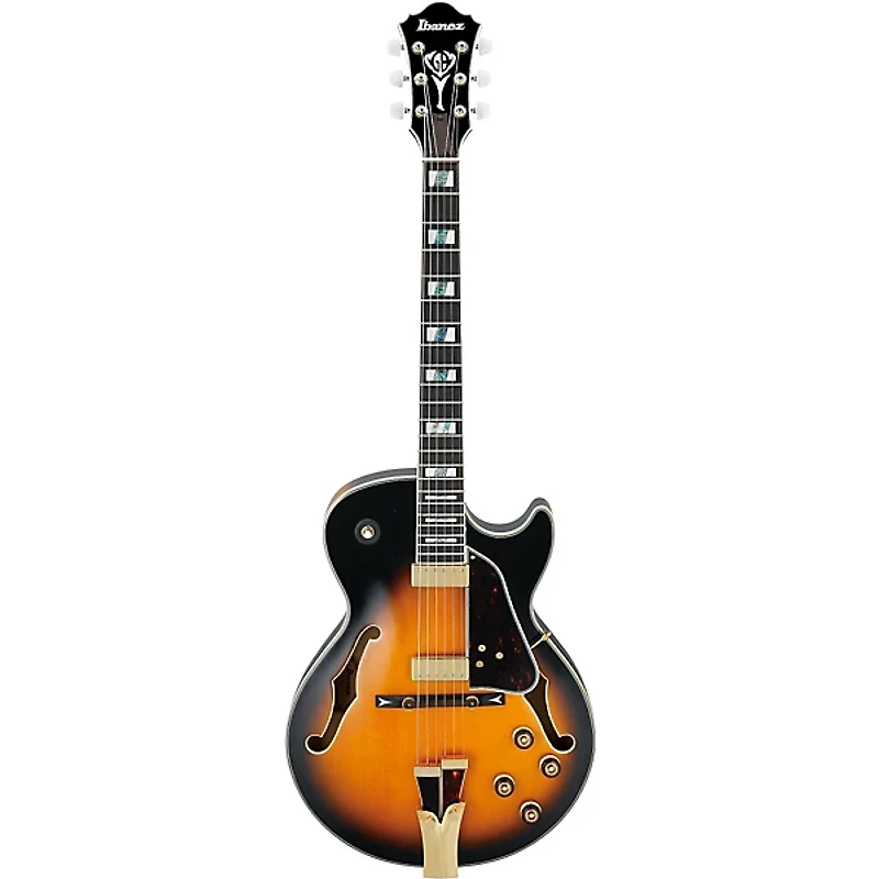 Ibanez GB Series GB10SE George Benson Signature Hollow Body Electric Guitar Brown Sunburst Tortoise Pickguard
