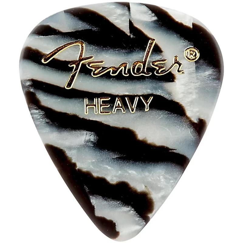Fender 351 Shape Premium Picks, Zebra Celluloid