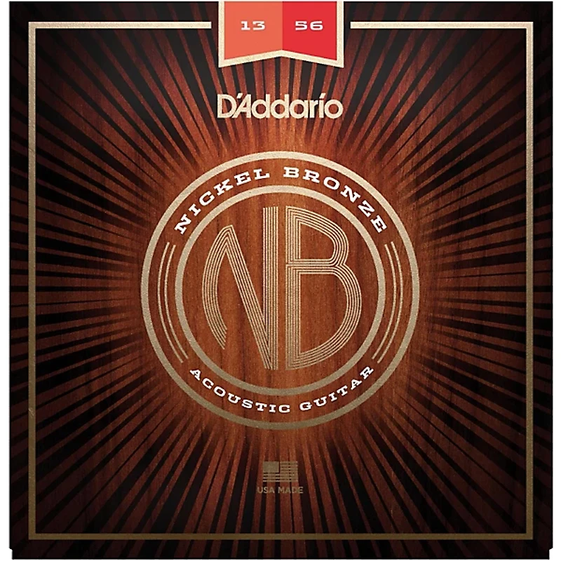 D'Addario NB1253 Nickel Bronze Medium Acoustic Strings 2-Pack With EJ16 Phosphor Bronze Light Single Pack