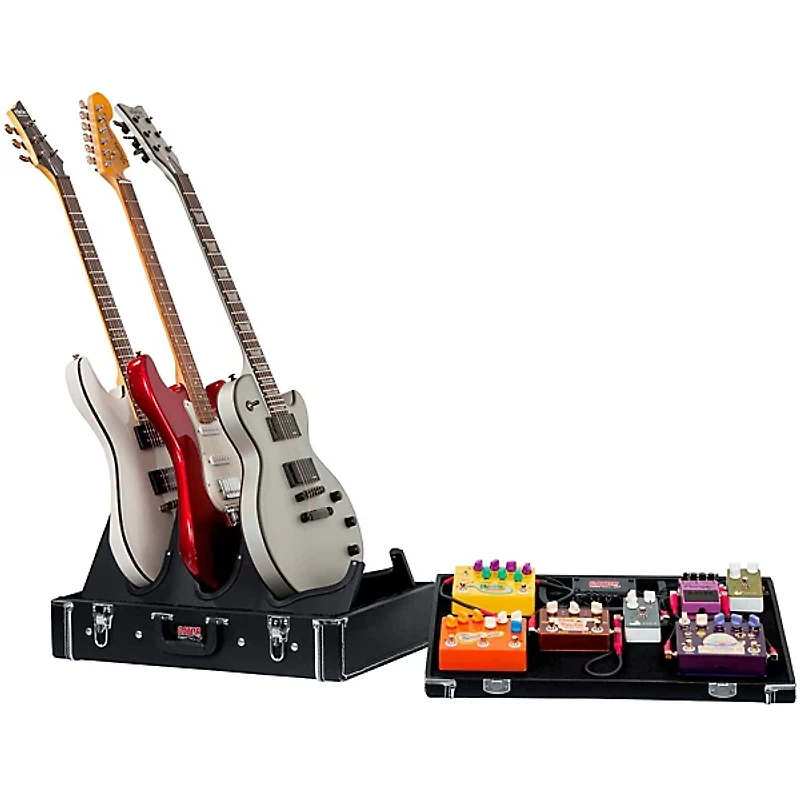 Gator Gig-Box Jr. Pedal Board/Guitar Stand Case with Power Black