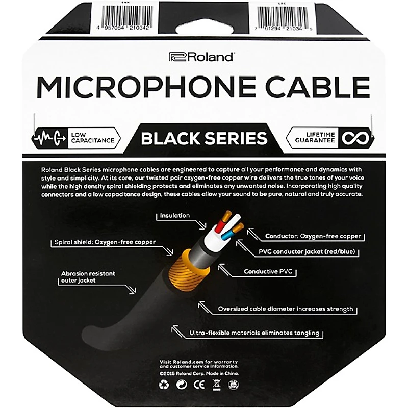 Roland Black Series XLR Microphone Cable