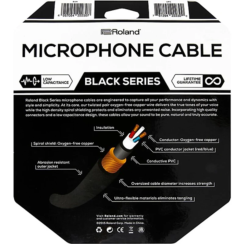 Roland Black Series XLR Microphone Cable