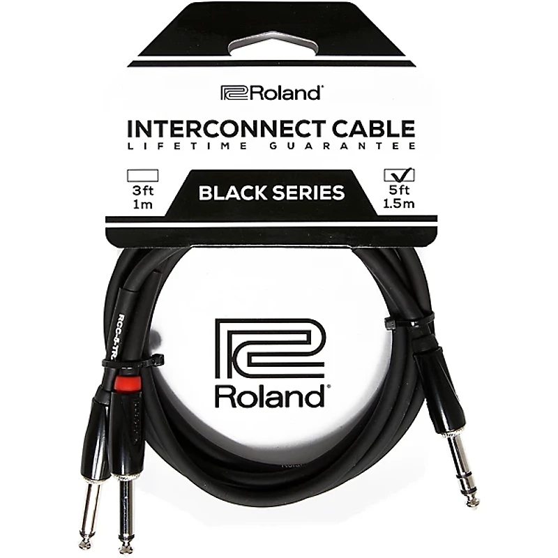 Roland Black Series 1/4" TRS(Male)-Dual 1/4" Interconnect Cable