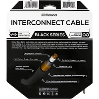 Roland Black Series 1/4" TRS Male to Female Headphone Extension Cable 25 ft. Black