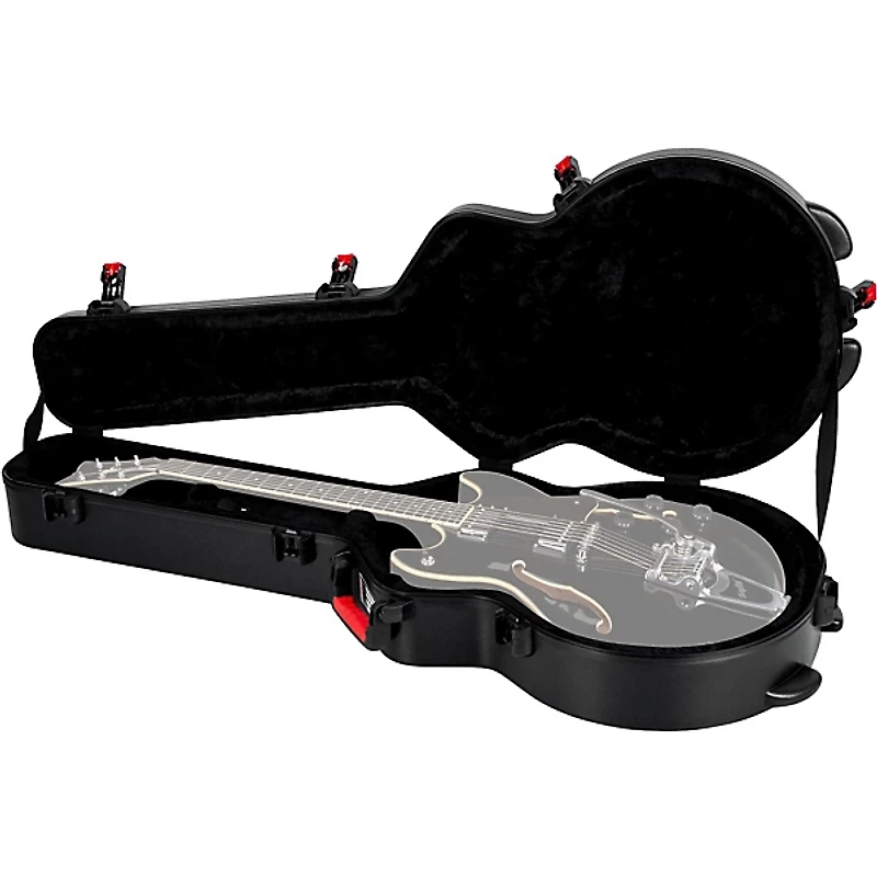 Gator TSA ATA Molded Semi-Hollow Electric Guitar Case Black Black