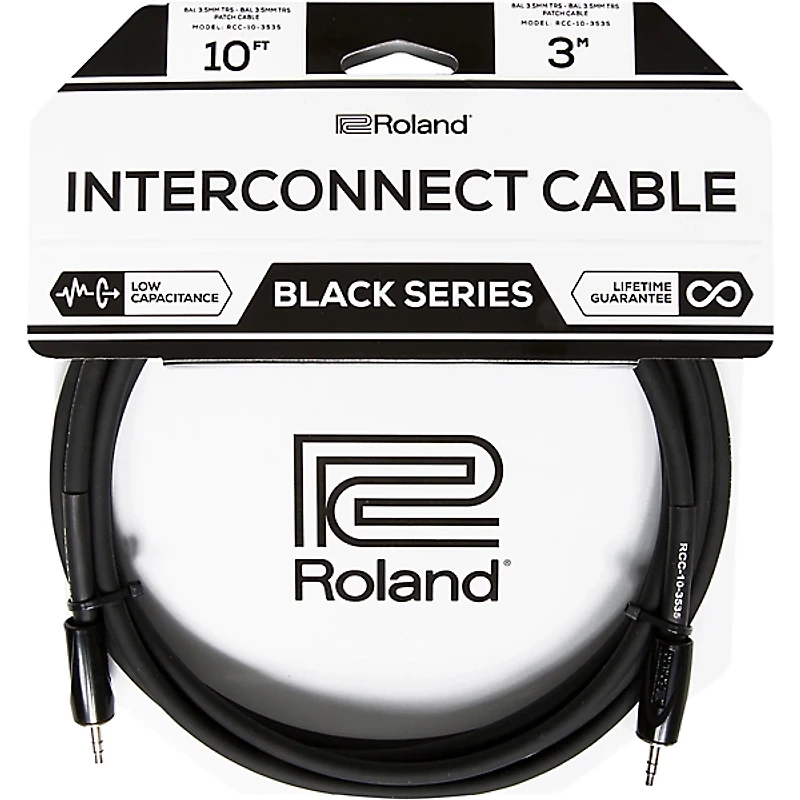 Roland Black Series 3.5mm TRS-3.5mm TRS Balanced Interconnect Cable