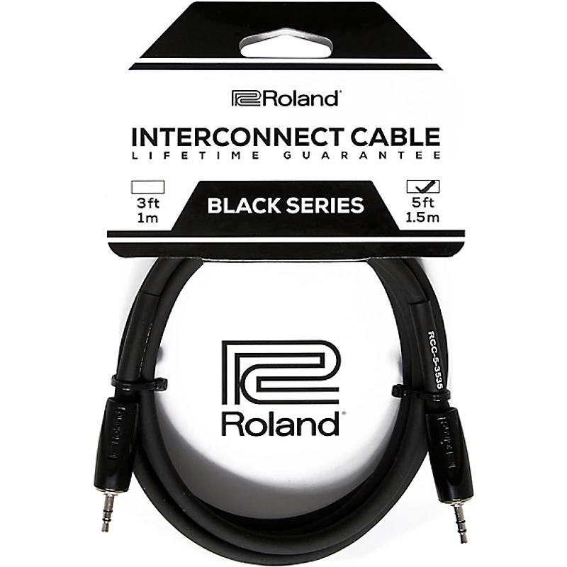Roland Black Series 3.5mm TRS-3.5mm TRS Balanced Interconnect Cable
