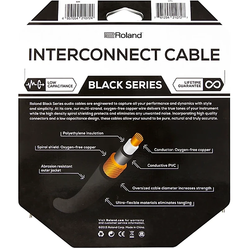 Roland Black Series Dual RCA-RCA Interconnect Cable