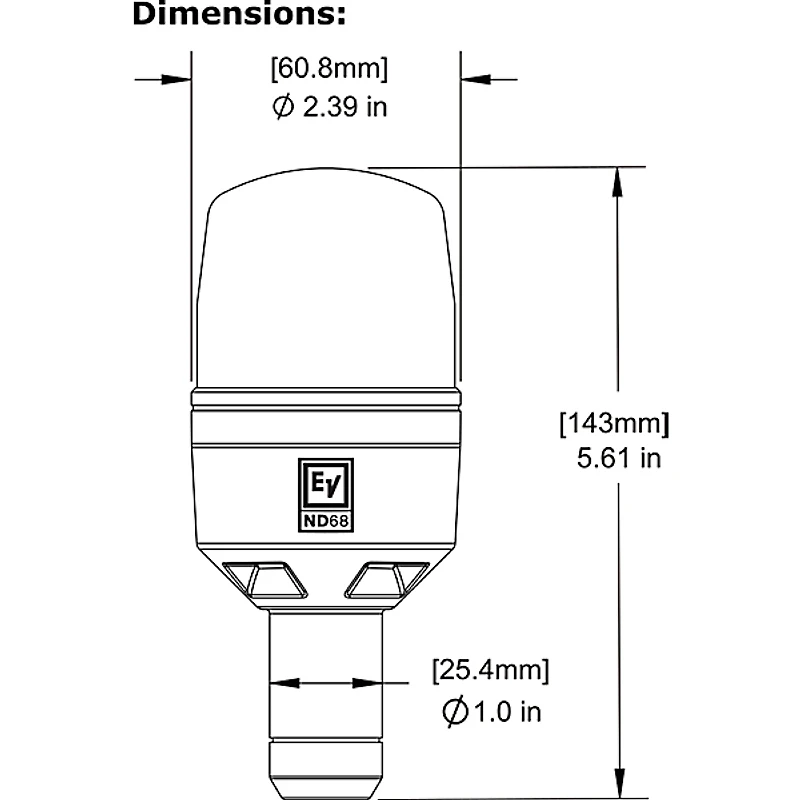 Electro-Voice ND68 Dynamic Supercardioid Bass Drum Microphone