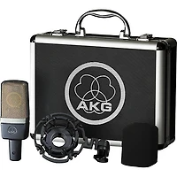 AKG C214 Large-Diaphragm Condenser Mic Cable and Stand Drum Overhead Package