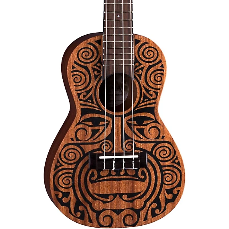 Luna Tribal Concert Ukulele Satin Natural
