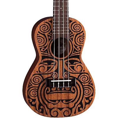 Luna Tribal Concert Ukulele Satin Natural