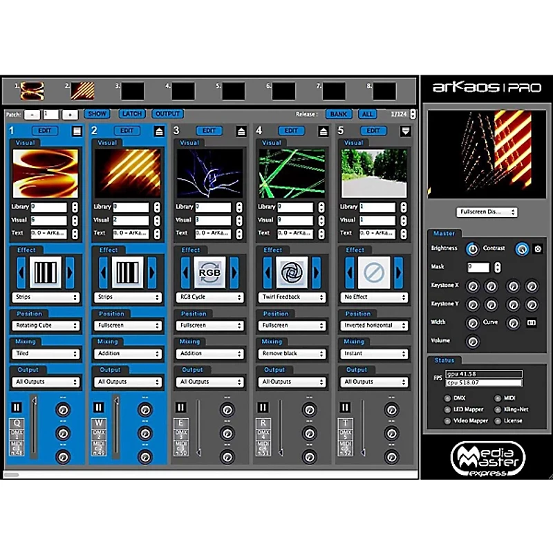 Elation Media Master Express PC Video Control Software