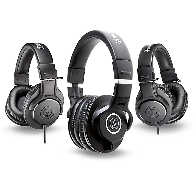Audio-Technica ATH-M40x Headphones With 2 ATH-M20x Headphones