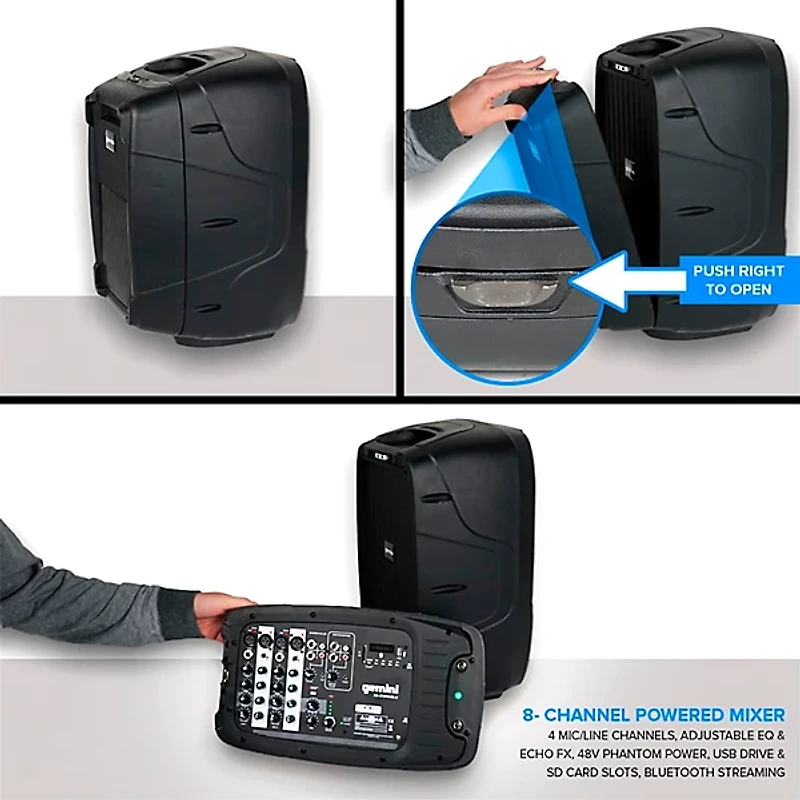 Gemini ES-210MXBLU-ST Portable PA System