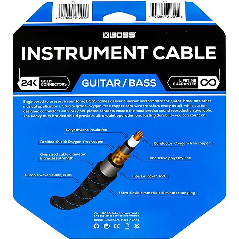 BOSS 1/4" Straight - Straight Instrument Cable