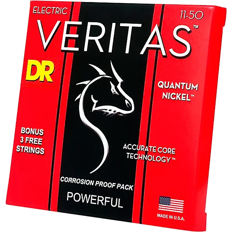 DR Strings VERITAS - Accurate Core Technology Heavy Electric Guitar Strings (11-50)