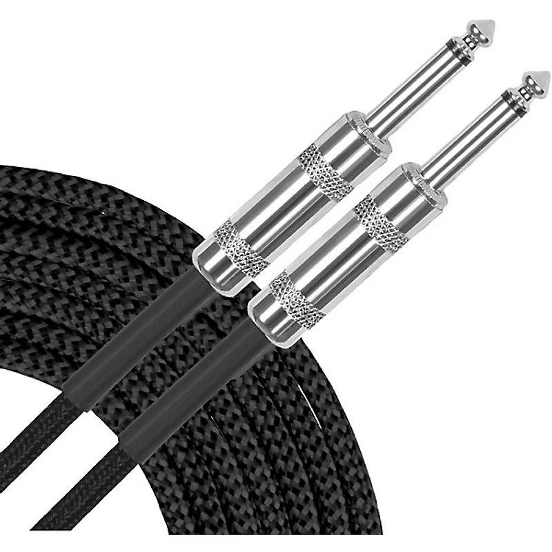 Musician's Gear Standard Instrument Cable Braid-20 ft.-Black (2 Pack)