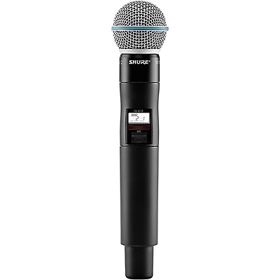 Shure QLXD2/BETA58A Wireless Handheld Microphone Transmitter With Interchangeable BETA 58A Microphone Capsule