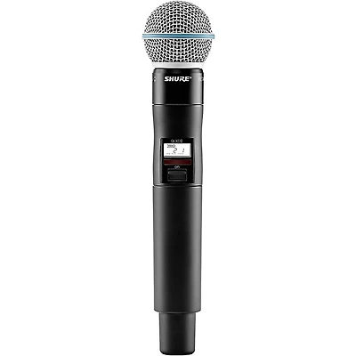 Shure QLXD2/BETA58A Wireless Handheld Microphone Transmitter With Interchangeable BETA 58A Microphone Capsule