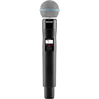 Shure QLXD2/BETA58A Wireless Handheld Microphone Transmitter With Interchangeable BETA 58A Microphone Capsule