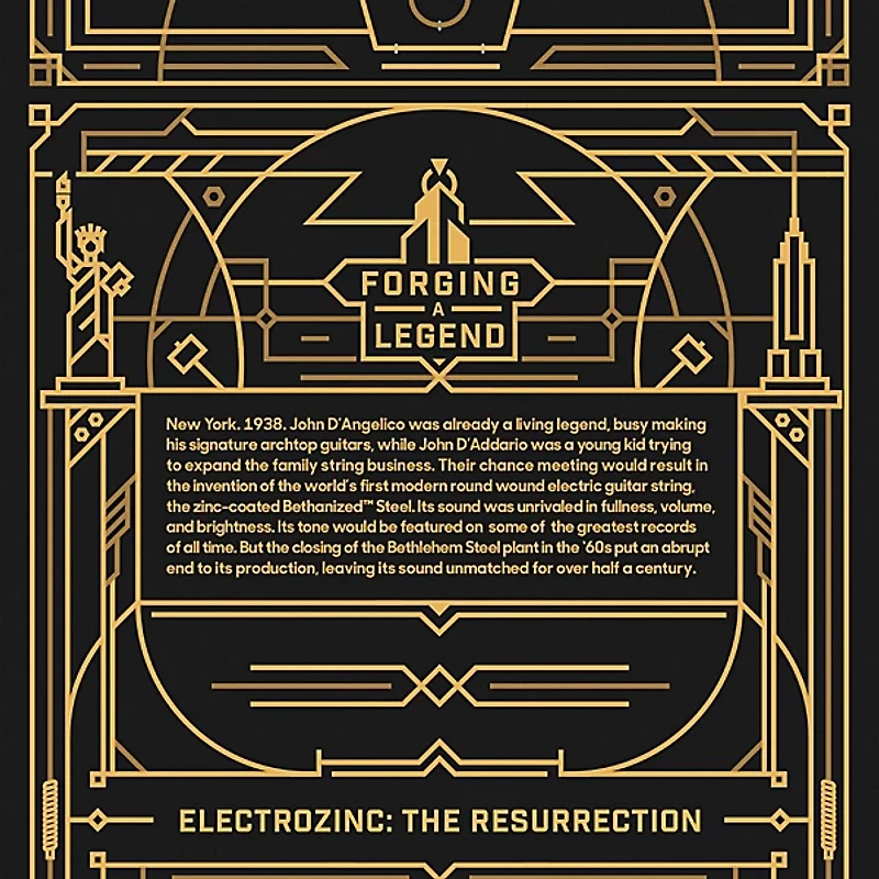 D'Angelico Electrozinc Rock 10-46 Light Electric Guitar Strings