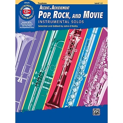 Alfred Accent on Achievement Pop, Rock, and Movie Instrumental Solos Trombone Book, Level 1-3
