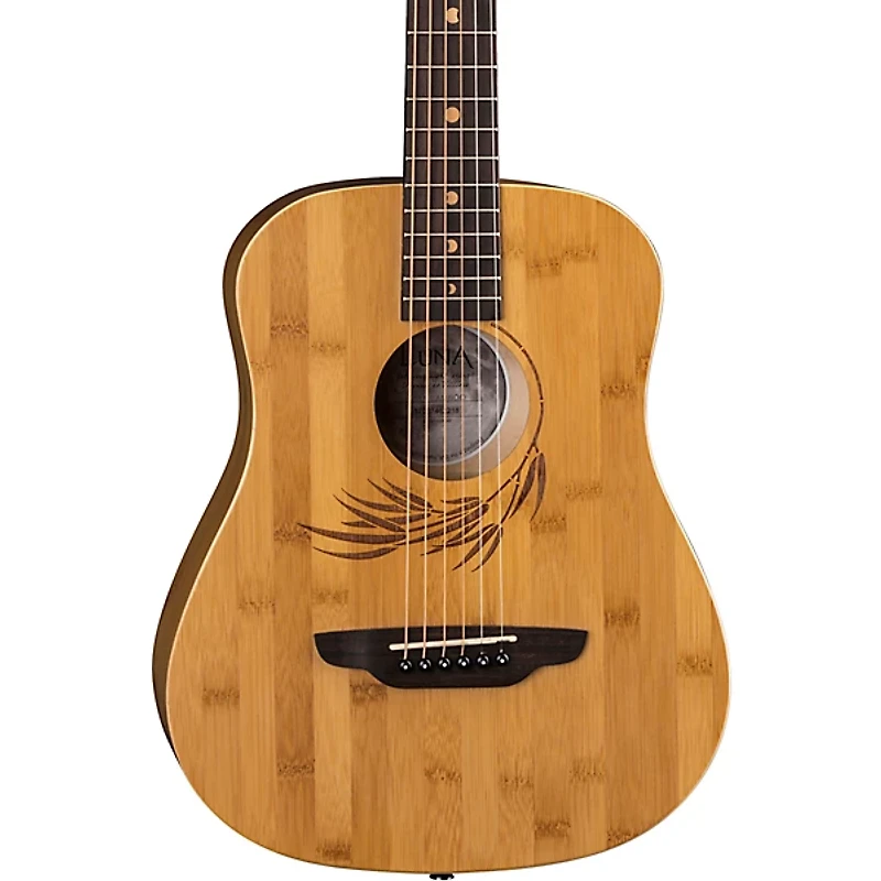 Luna Safari Bamboo 3/4 Satin Natural Acoustic Guitar Natural