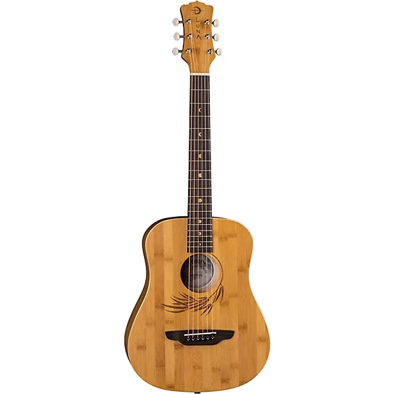 Luna Safari Bamboo 3/4 Satin Natural Acoustic Guitar Natural