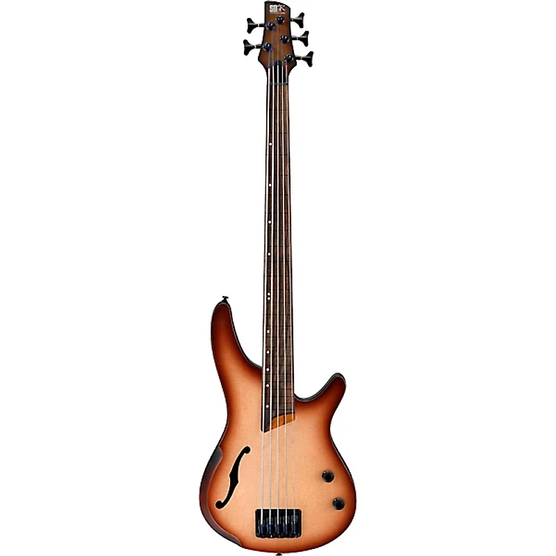 Ibanez Bass Workshop SRH505F Fretless 5-String Electric Bass Flat Natural Browned Burst