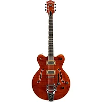 Gretsch Guitars G6609TFM Players Edition Broadkaster Center Block Electric Guitar With String-Thru Bigsby and Flame Maple Bourbon Stain