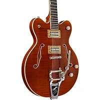 Gretsch Guitars G6609TFM Players Edition Broadkaster Center Block Electric Guitar With String-Thru Bigsby and Flame Maple Bourbon Stain