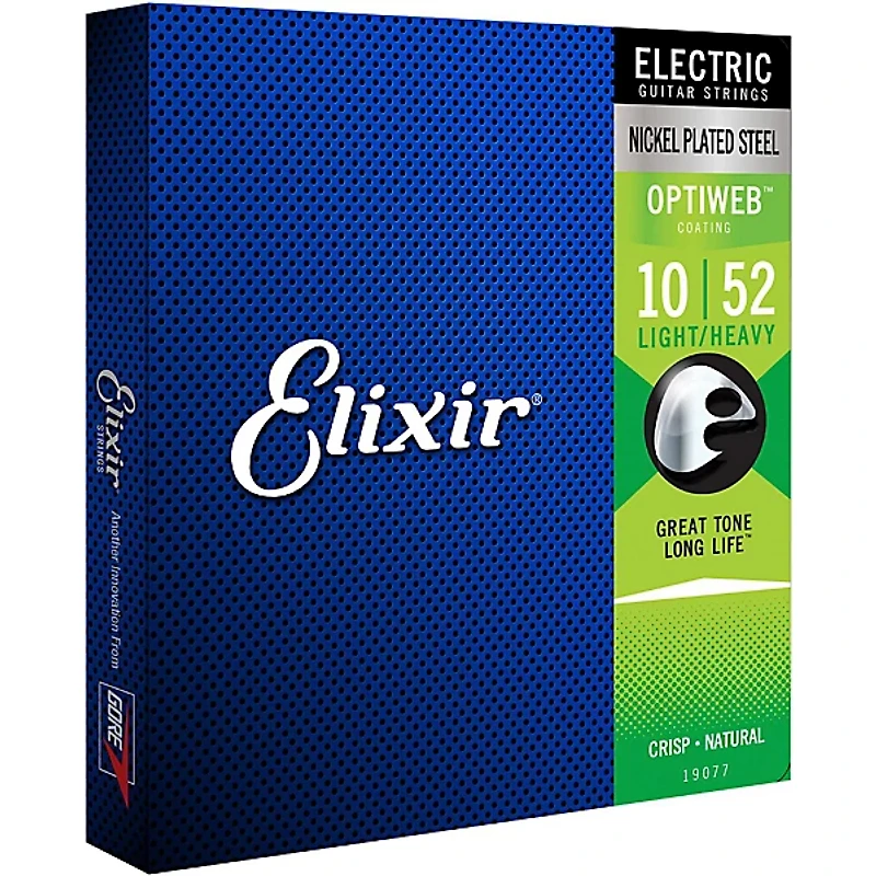 Elixir Electric Guitar Strings With OPTIWEB Coating, Light/Heavy (.010-.052) 2-Pack