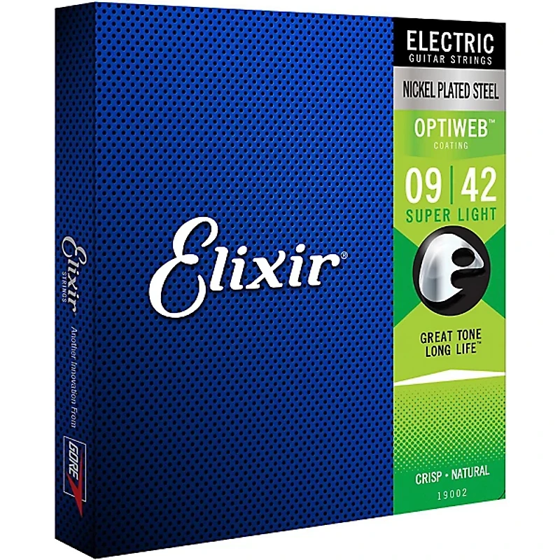 Elixir Electric Guitar Strings With OPTIWEB Coating, Super Light (.009-.042) 2-Pack