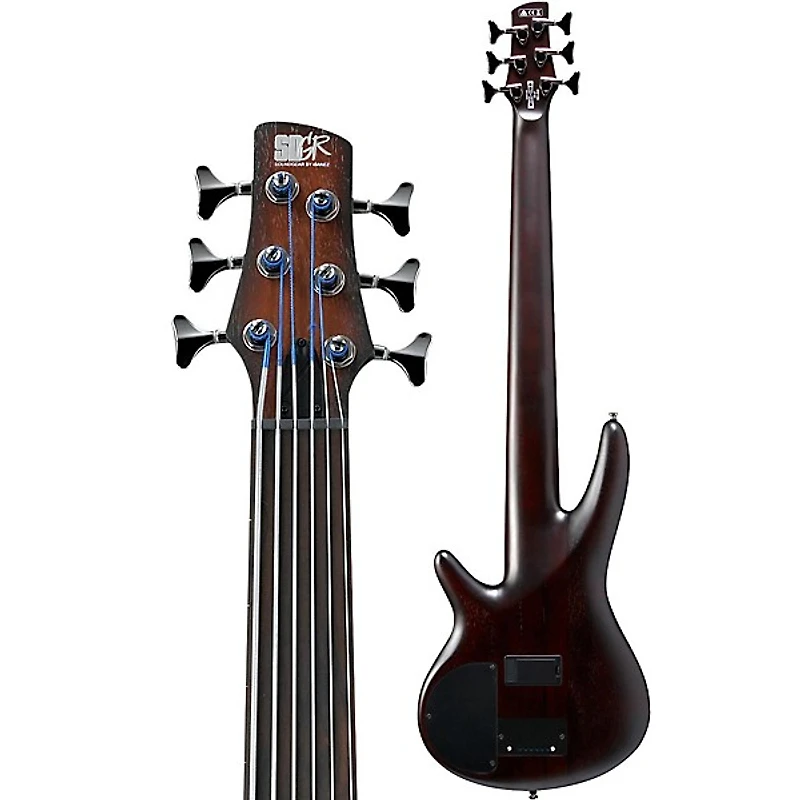 Ibanez Bass Workshop SRF706 6-String Electric Bass Guitar - Flat Brown Burst