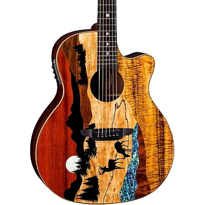 Luna Vista Deer Tropical Wood Acoustic-Electric Guitar Natural
