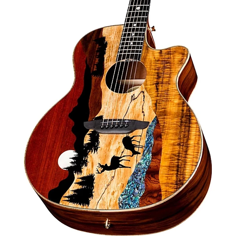 Luna Vista Deer Tropical Wood Acoustic-Electric Guitar Natural