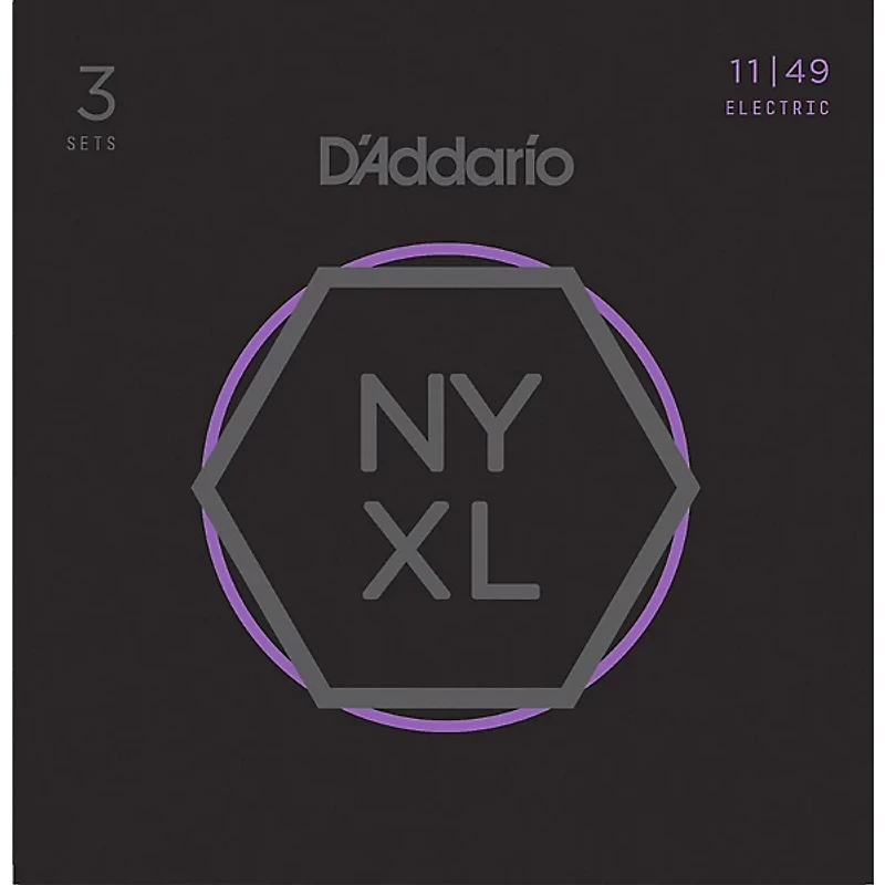 D'Addario NYXL1149 Medium 3-Pack Electric Guitar Strings and NS Reflex Capo Antique Bronze