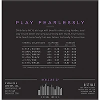 D'Addario NYXL1149 Medium 3-Pack Electric Guitar Strings and NS Reflex Capo Antique Bronze