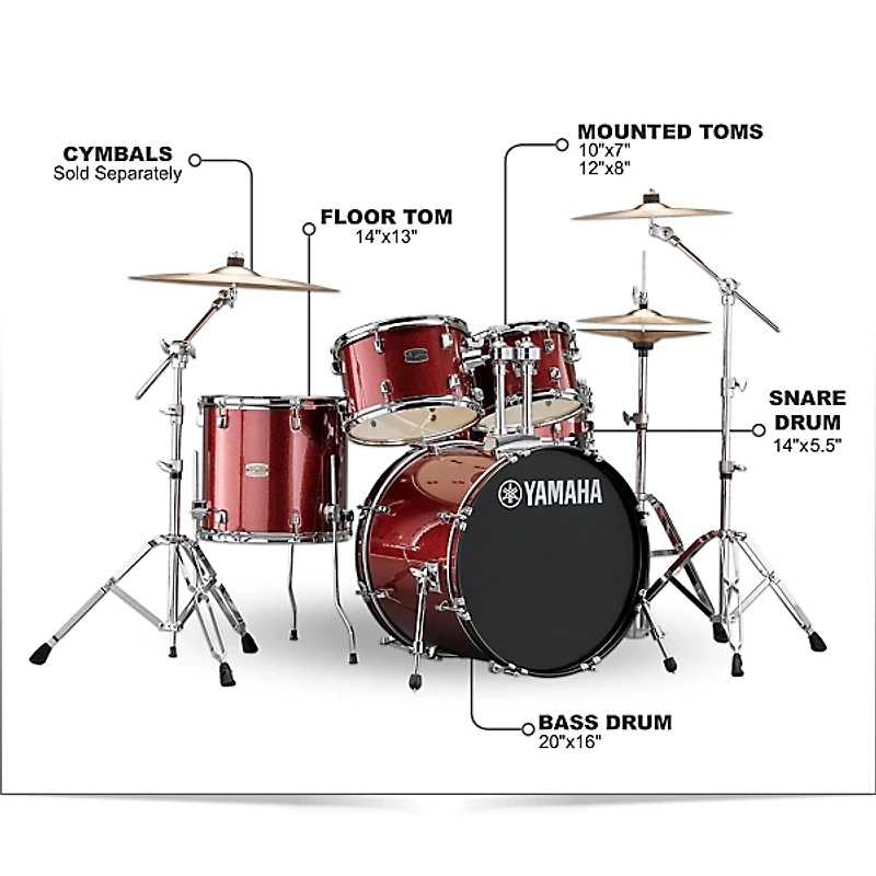 Yamaha Rydeen 5-Piece Shell Pack With 20" Bass Drum