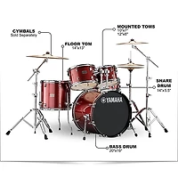 Yamaha Rydeen 5-Piece Shell Pack With 20" Bass Drum