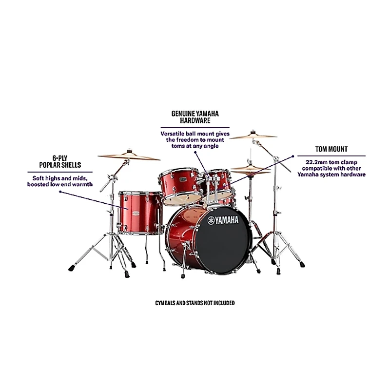 Yamaha Rydeen 5-Piece Shell Pack With 20" Bass Drum