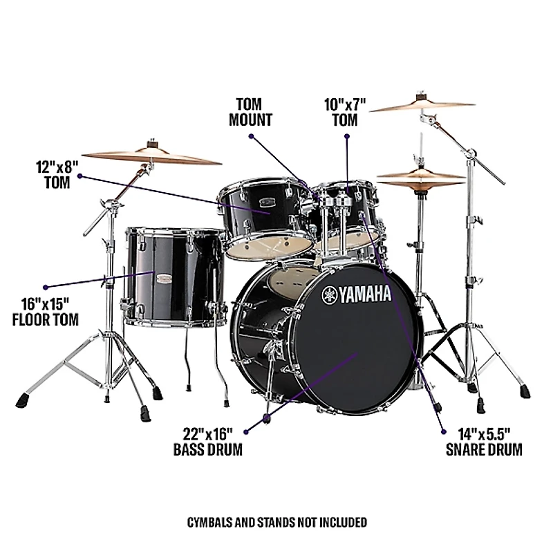 Yamaha Rydeen 5-Piece Shell Pack With 22" Bass Drum -