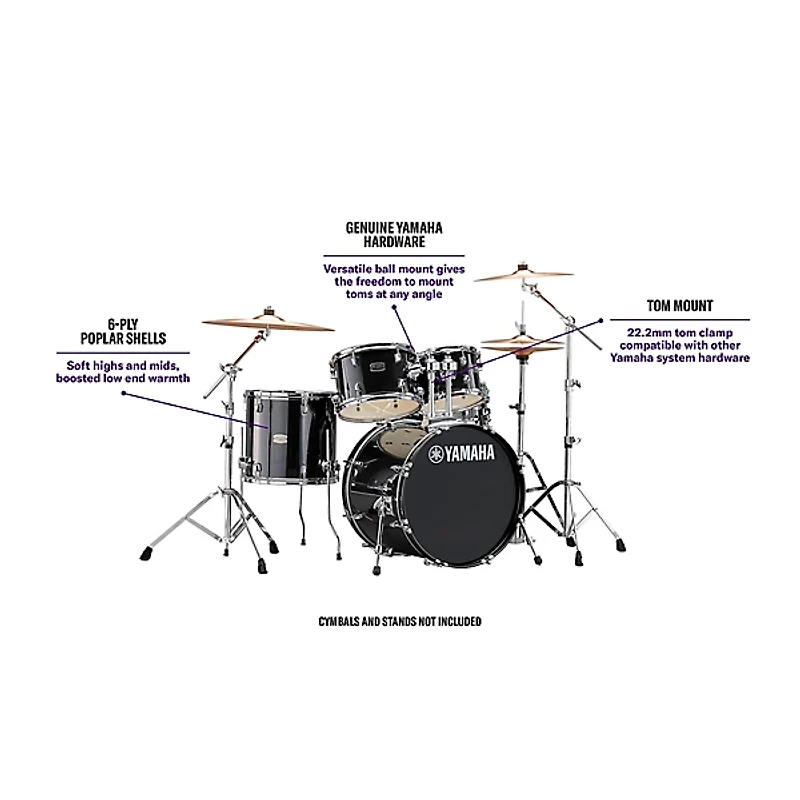 Yamaha Rydeen 5-Piece Shell Pack With 22" Bass Drum -