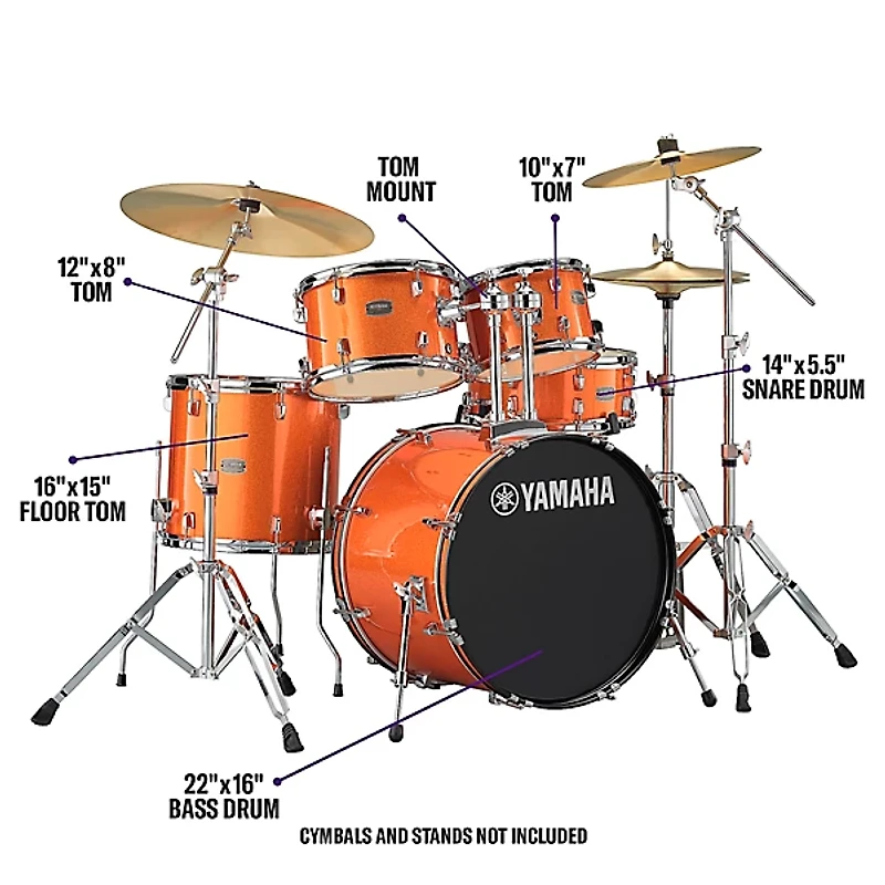 Yamaha Rydeen 5-Piece Shell Pack With 22" Bass Drum -