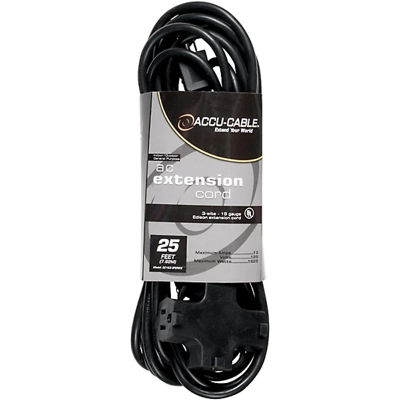 American DJ EC163-3FER 16 Gauge 3-Way IEC Power Extension Cord