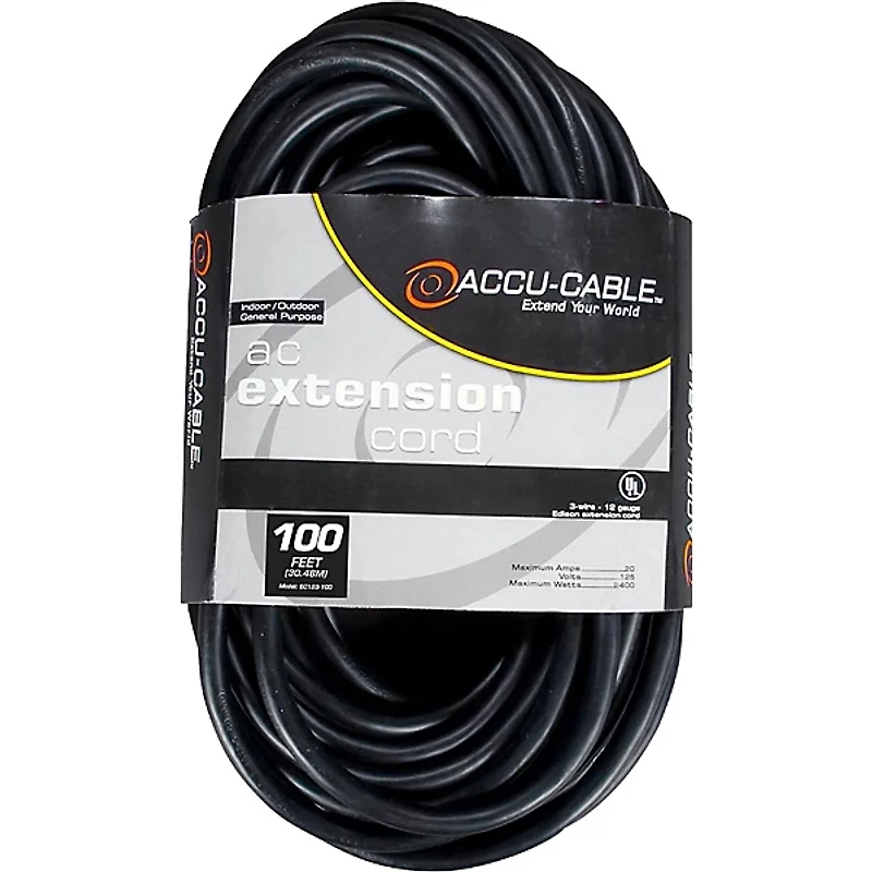 American DJ EC123 12 Gauge IEC Power Extension Cord