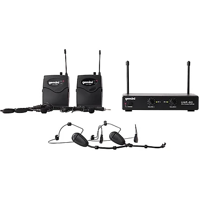 Gemini UHF-02HL 2-Channel Wireless Headset/Lavalier Combo System S12