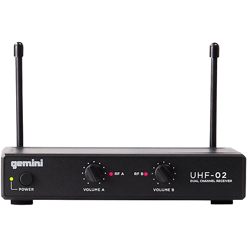 Gemini UHF-02M 2-Channel Wireless Handheld Microphone System, 517.6/521.5MHz